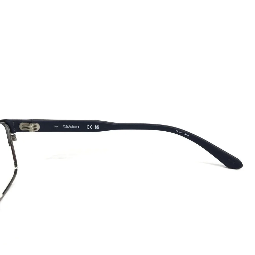 Dragon Eyeglasses Frames DR2004 410 Blue Silver Rectangle Full Rim 54-17-145